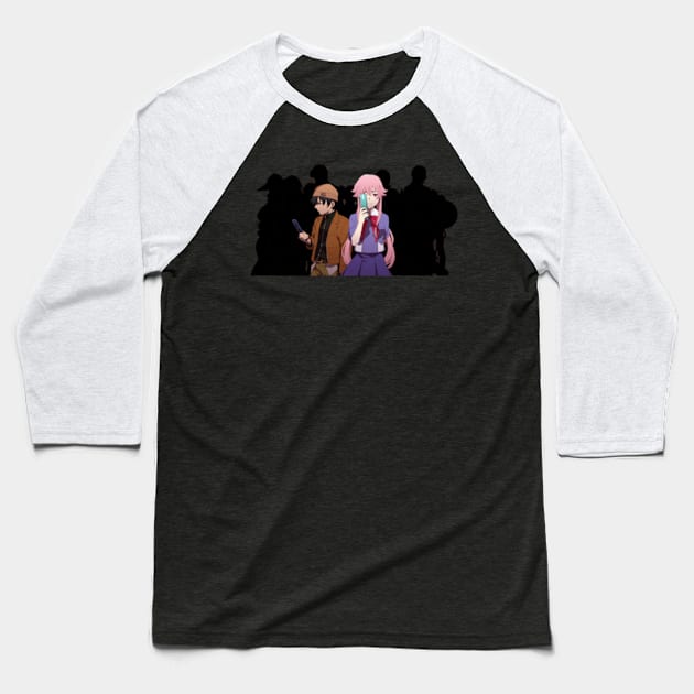 Yuki, Yuno, and the Diary Holders Baseball T-Shirt by katelin1